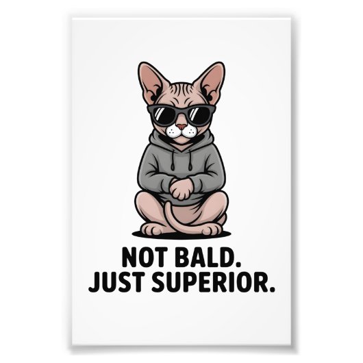 Superieure Sphynx Kat Houding Illustratie Foto Afdruk (Voorkant)