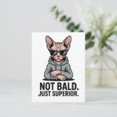 Superieure Sphynx Kat Sarcastische Attitude Kunst Briefkaart (Staand voorkant)