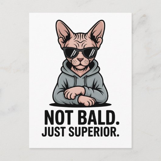Superieure Sphynx Kat Sarcastische Attitude Kunst Briefkaart (Voorkant)