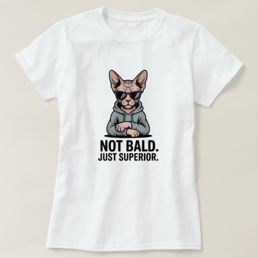 Superieure Sphynx Kat Sarcastische Attitude Kunst T-shirt (Design voorkant)