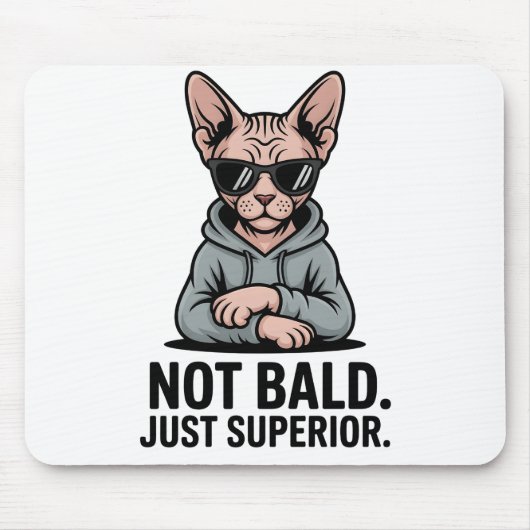 Superieure Sphynx Kat Sarcastische Houding Kunst Muismat (Voorkant)