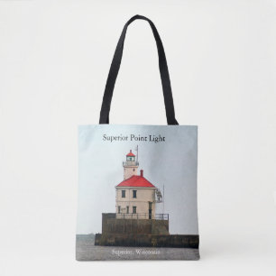 Superieure vuurtoren over de hele canvas tas