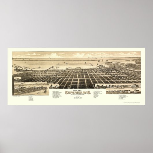 Superieure WI Panorama - 1883 Poster (Voorkant)