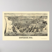 Superieure, WI Panorama - 1890 Poster (Voorkant)