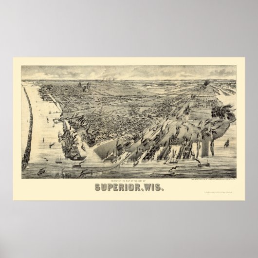 Superieure, WI Panorama - 1890 Poster (Voorkant)