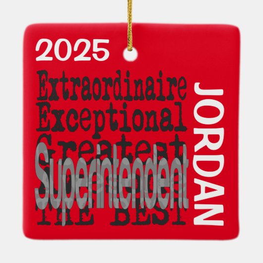Superintendent Extraordinaire CUSTOM Keramisch Ornament (Achterkant)