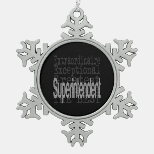 Superintendent Extraordinaire Tin Sneeuwvlok Ornament (Voorkant)