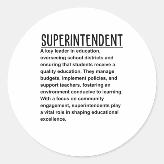Superintendent Ronde Sticker (Voorkant)