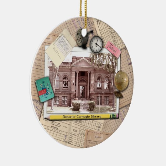  SUperior Carnegie Library Keramisch Ornament (Rechts)