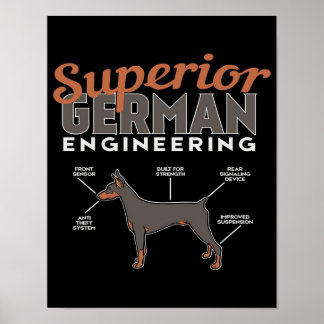 Superior German Engineering Doberman Dog Poster