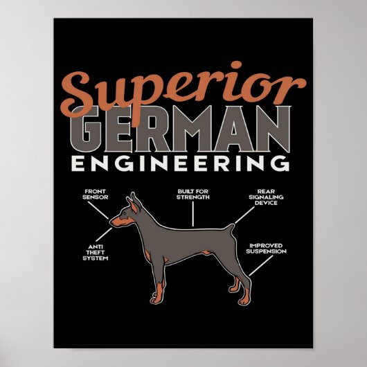 Superior German Engineering Doberman Dog Poster (Voorkant)