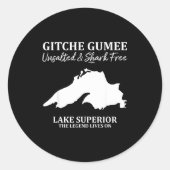 Superior, Great Lake, Gitche Gumee Apparel Lakes  Ronde Sticker (Voorkant)