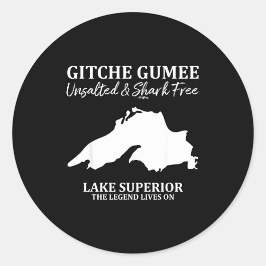 Superior, Great Lake, Gitche Gumee Apparel Lakes Ronde Sticker (Voorkant)