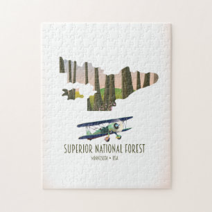 Superior nationaal bos Minnesota vintage kaart Legpuzzel
