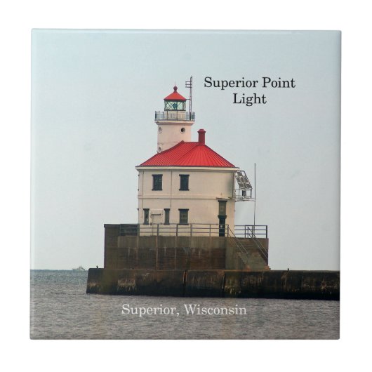 Superior Point Lighthouse-tegel Tegeltje (Voorkant)