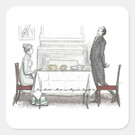 Superior Society, Jane Austen Pride en Vooroordele Vierkante Sticker (Voorkant)