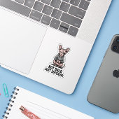Superior Sphynx Cat Attitude Illustration Sticker (Laptop met iPhone)