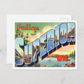 Superior, Wisconsin  Big Letters Briefkaart (Voorkant / Achterkant)