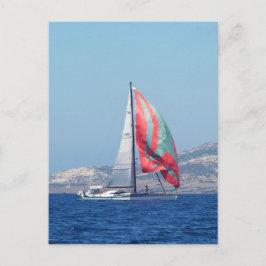 Superjacht met spinnaker briefkaart