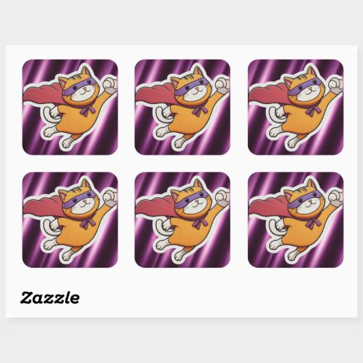 superkat vierkante sticker (Vel)