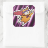 superkat vierkante sticker (Tas)