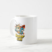 Superkat Vliegt met Vis Koffiemok (Voorkant links)