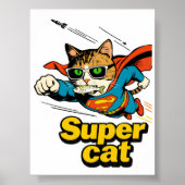 Superkat Vliegt met Vis Poster (Voorkant)