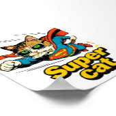 Superkat Vliegt met Vis Poster (Hoek)