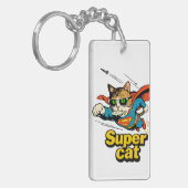 Superkat Vliegt met Vis  Sleutelhanger (Voorkant Links)