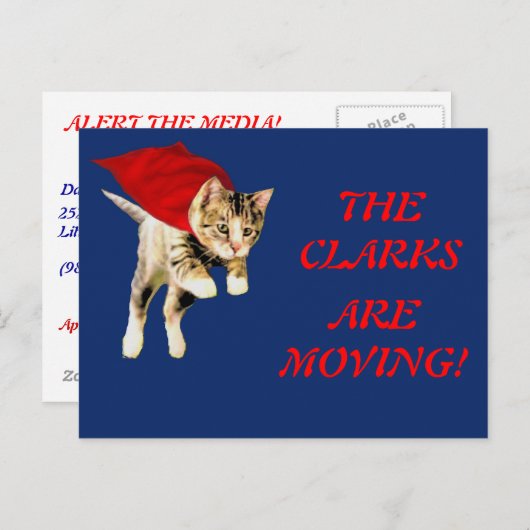 Superkitty adreswijziging aankondigingskaart (Voorkant / Achterkant)