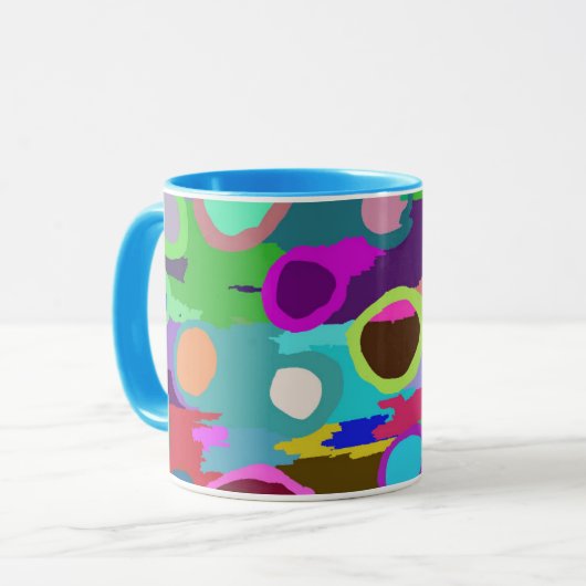 Superkleurcirkels 1 mok (Voorkant links)