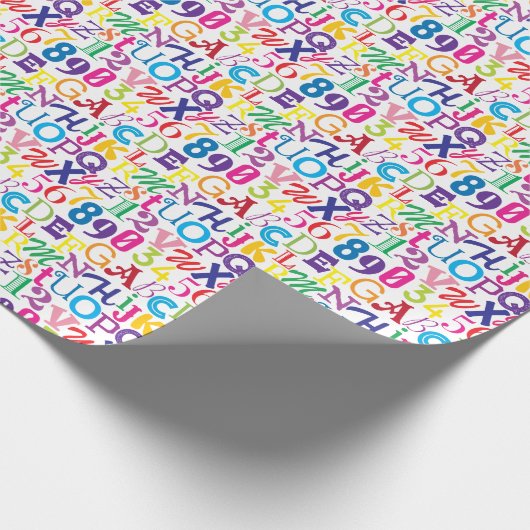 Superkleurige ABC's en 123s Cadeaupapier (Hoek)