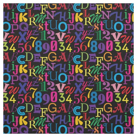 Superkleurige ABC's en 123s Stof (Swatch)