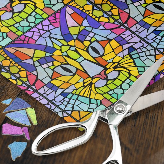 Superkleurige katten - MozaïekKatten ontkoppelen Tissuepapier