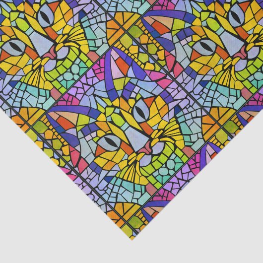 Superkleurige katten - MozaïekKatten ontkoppelen Tissuepapier (Detail)