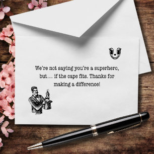 Superkrachten niet nodig, maar wel gewaardeerd bedankkaart