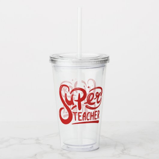 Superleraar Acryl Drinkbeker (Voorkant)