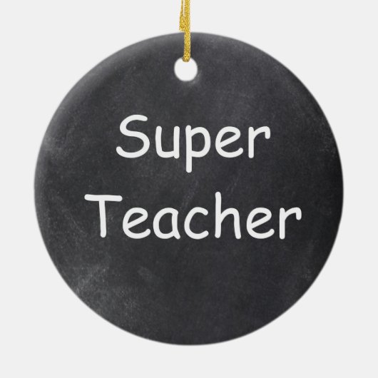 Superleraar-chalkboardontwerp — ideaal keramisch ornament (Achterkant)