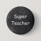 Superleraar-chalkboardontwerp — ideaal ronde button 5,7 cm (Voorkant)