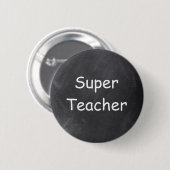 Superleraar-chalkboardontwerp — ideaal ronde button 5,7 cm (Voorkant /achterkant)