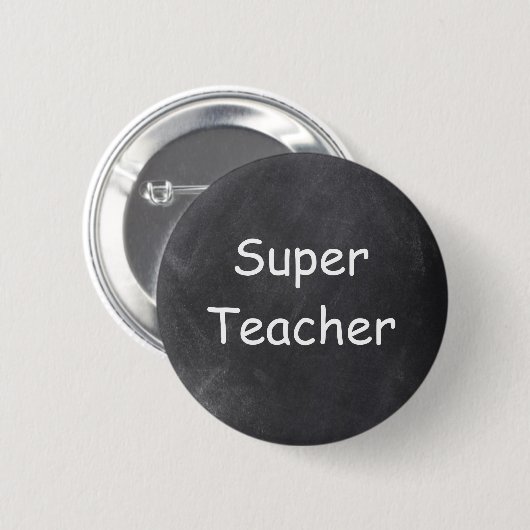 Superleraar-chalkboardontwerp — ideaal ronde button 5,7 cm (Voorkant /achterkant)