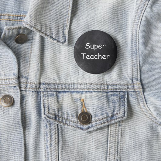 Superleraar-chalkboardontwerp — ideaal ronde button 5,7 cm (In situ)
