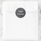 Superleraar-chalkboardontwerp — ideaal ronde sticker (Tas)