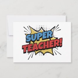 Superleraar in stripstijl bedankkaart