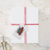 Superleraar in stripstijl cadeaulabel (Met Touw)