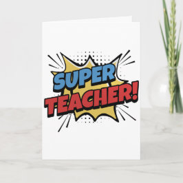 Superleraar in stripstijl kaart