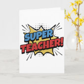 Superleraar in stripstijl kaart (Gele Bloem)