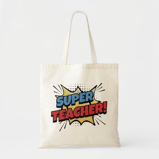 Superleraar in stripstijl tote bag (Voorkant)