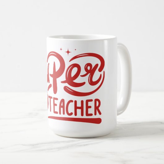 Superleraar Koffiemok (Voorkant rechts)