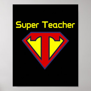 Superleraar Superheld Grappige Leraar Poster